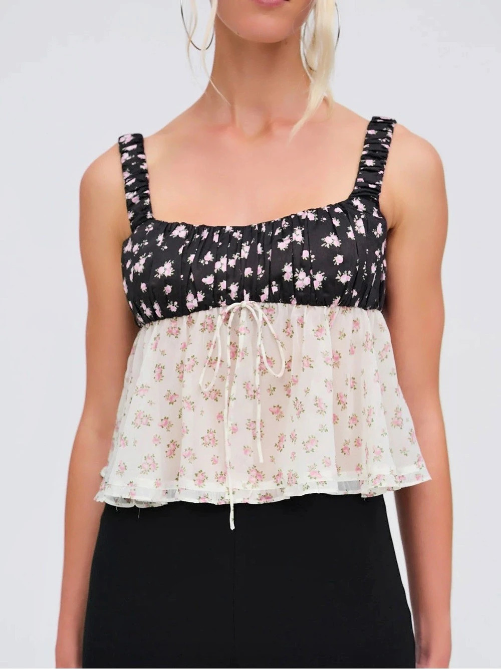 For Love & Lemons Noa Top Floral Flowy Camisole, NWT Size M